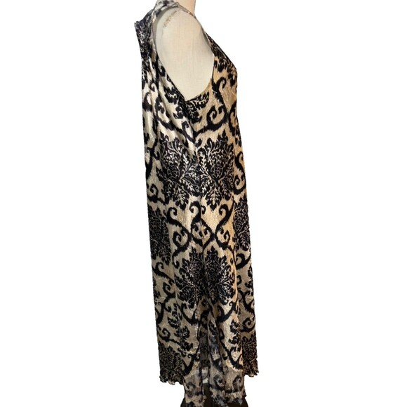 KOMAROV Women's Midi Cocktail Dress size 2X Crinkle Lace Trim V-Neck Whimsygoth - Picture 7 of 15